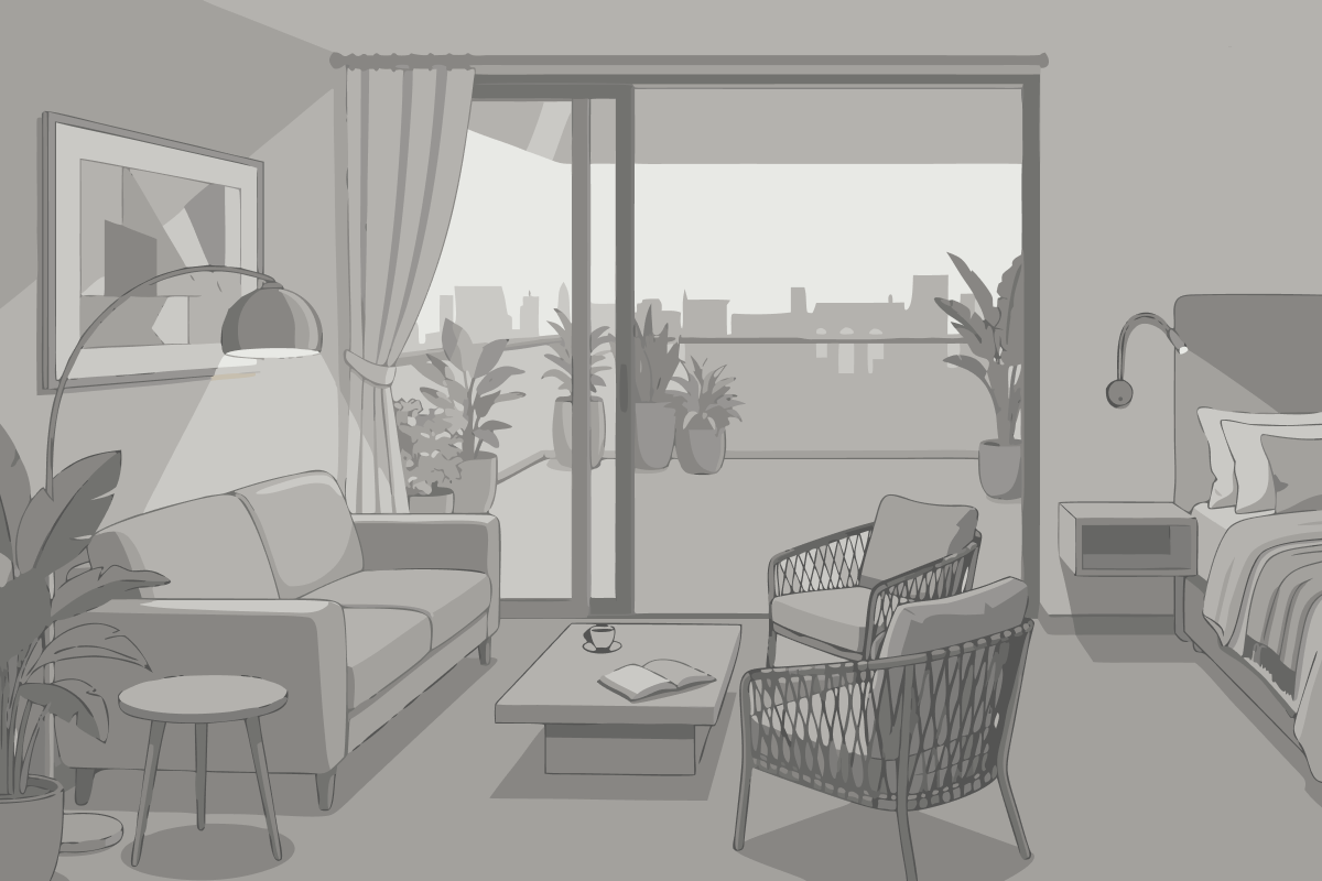 Two-Bedroom Penthouse Suite with One King Bed and Two Queen Beds